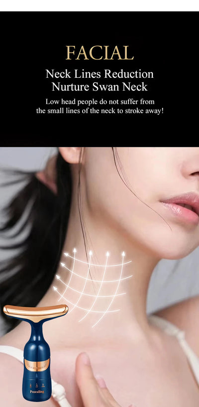 3 In 1 Facial Lifting Device Neck Facial Eye Massage Face Slimmer EMS Beauty Skin Tightening Wrinkle Anti Aging Face Massager