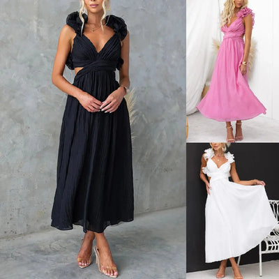 Elegant Women's Long Dresses 2025 New Summer Party White Dresses Vestido Sexys Mujer Verano Feestjurken Y2k Vestidos De Gala