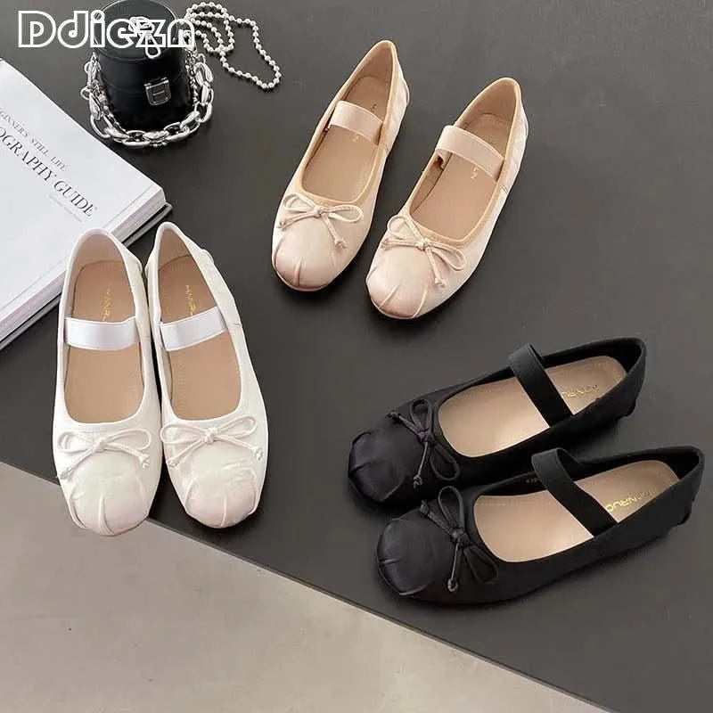 Women Butterfly-Knot Lolita Ladies Ballet Flats In Casual shoes, Sandals  Slides