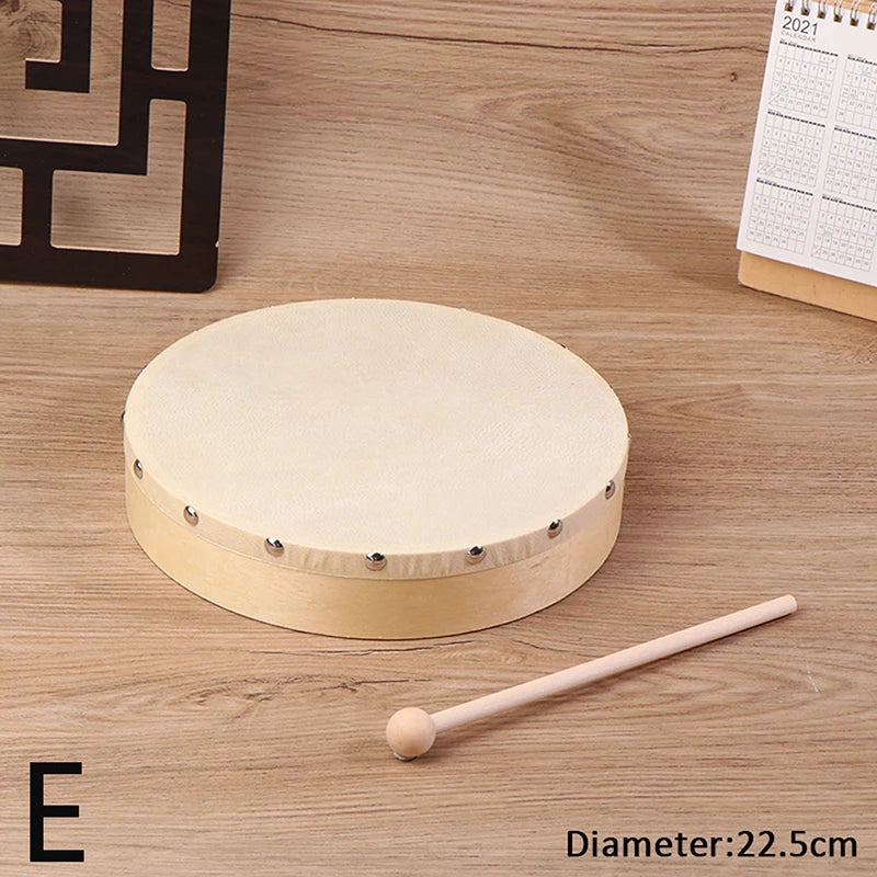 Frame Drums 4/6/7/8/9/10 Inch Hand Drum Wood Drum With Drum Stick Set Musical Game Kids Educational Toy Percussion Instrument-B2