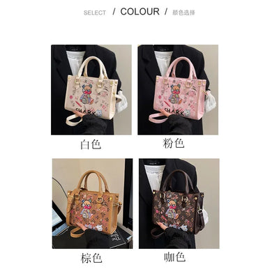 2025 Designer-Inspired Doodle Handbag - Women's Elegant Shoulder Tote, Spacious Summer Crossbody Purse with Top Handle