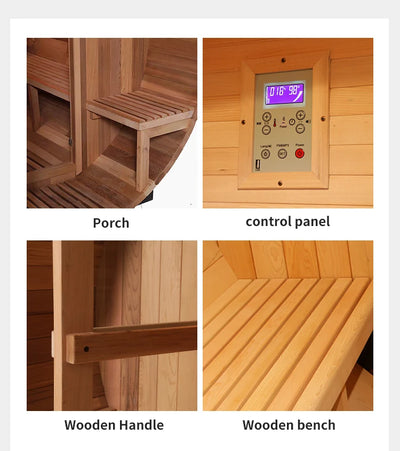 Panoramic Glass Luxury Barrel Sauna Outdoor 4-6 People Use Customize Sauna Room for Spa