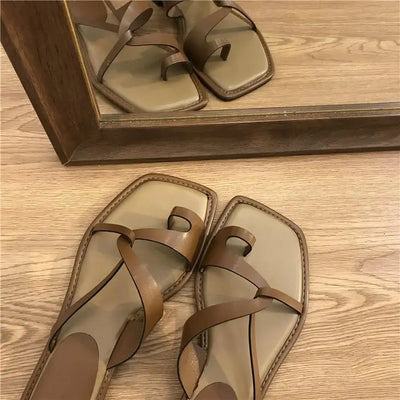 Women's Sandals Summer New 2024 Women Casual Flat Shoes Outdoor Clip Toe Flip Flops Women Beach Non-slip Sandals