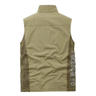 Summer Men's Work Vest Leisure outdoor Men Breathable Mesh Sports Waistcoat Man Photography Fishing Sleeveless Jackets Clothing