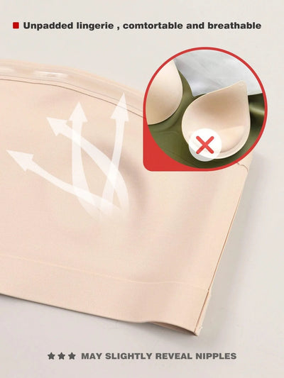 Women's Strapless No Padding Seamless Front Button Bra Comfortable Smooth Underwear