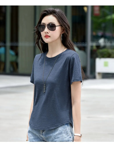 Oversized Summer T shirts for Women Casual Female Korean Streetwear Tees Unisex Basic Solid Young Cool Tops