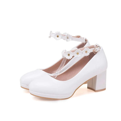 Platform Pump High Heels(30-43) With Fashion Flowers for Children, Girls | Kids Princess Sandals | Party  | Wedding