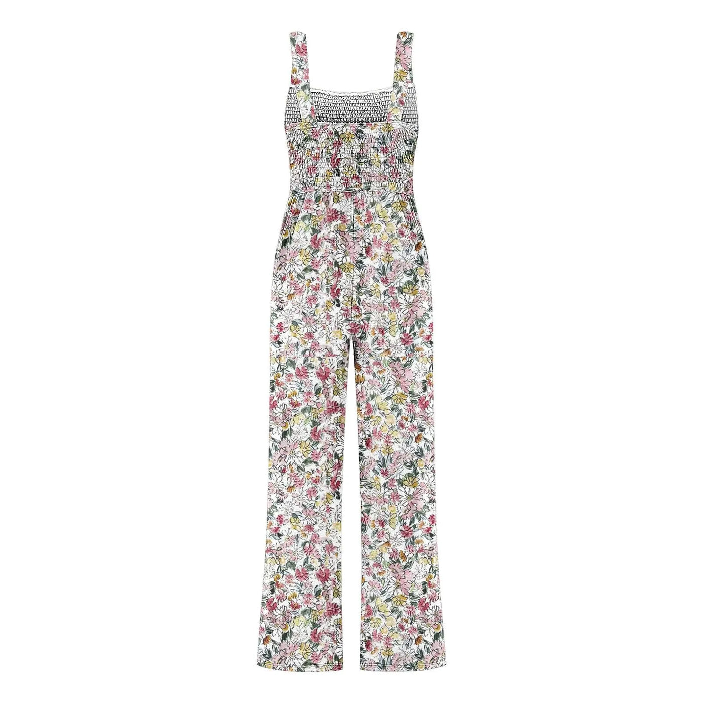 Summer Sexy Sling Jumpsuits Women'S Fashion Printed Loose Pencil Pants Casual Streetwear Elegant Party Female Spaghetti Rompers
