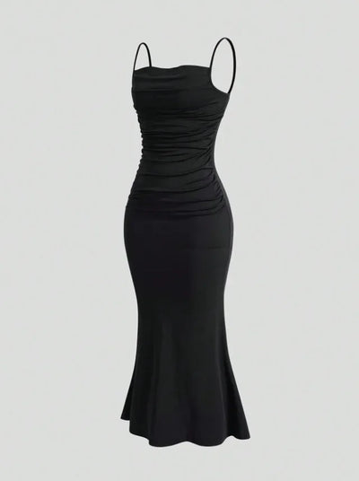 Women's Dress 2025 Spring Summer Elegant Party Fitting Slim Spaghetti Strap Mermaid Hem Maxi Fashion Lady Party Dresses Vestidos