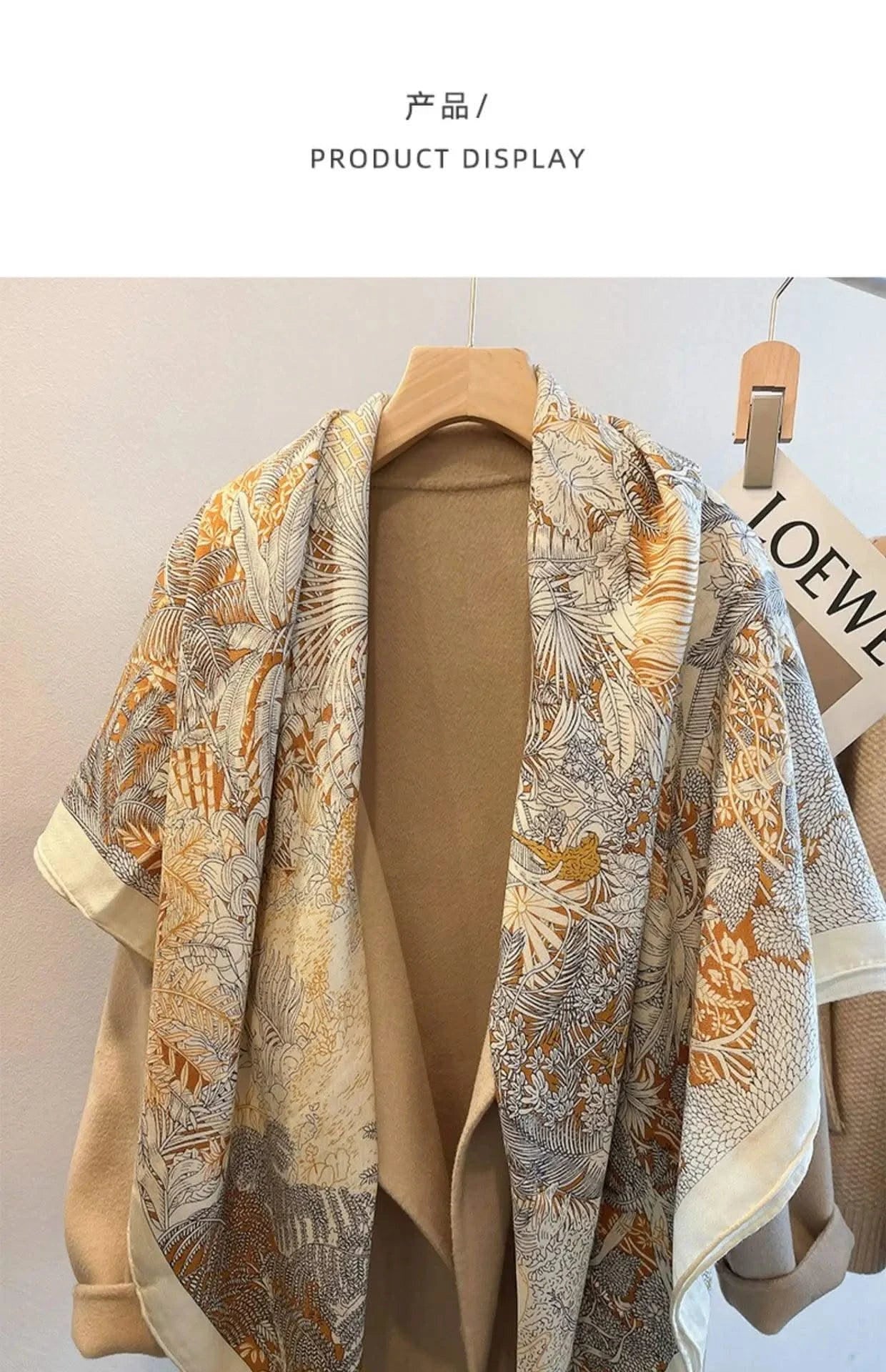 women's autumn and winter silk and wool dual purpose high-end scarves  large