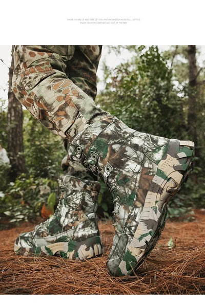 2025 Men Boots Tactical Shoes High Top Hiking Durable  Anti-Slip Outdoor Climbing Trekking Shoe Military Tactical Low Boots Male