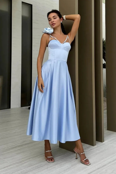 Luxurious Women Party Evening Dress Elegant 3D Floral Off Shoulder Corset Cocktail Gala Dress Graduation Wedding Foraml Prom