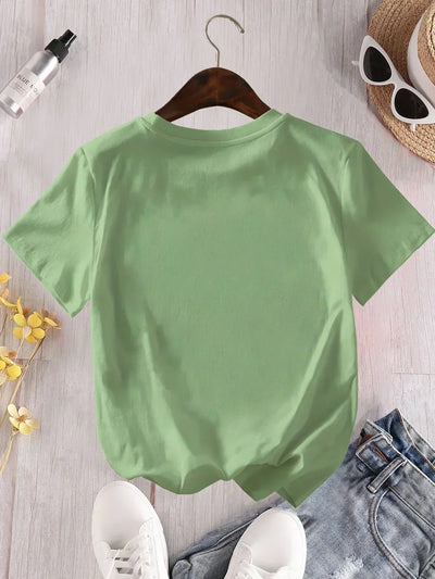 Women's Cartoon Graphic T-Shirts  Casual Crew Neck Short Sleeve Tops  Women's Clothing