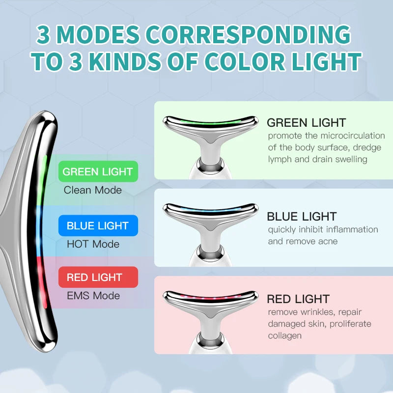 New 3 Colors Neck Face Beauty Device Facial Lifting Machine Skin Tighten Reduce Double Chin Anti Wrinkle Remove Lifting Massager
