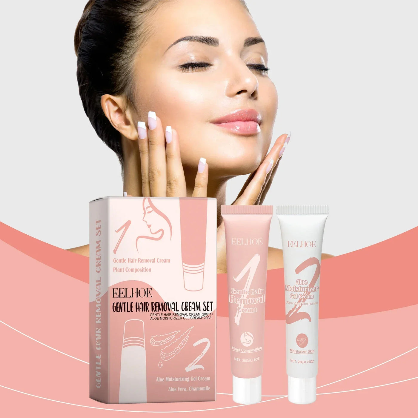 EELHOE Hair Removal Cream for Women Aloe Vera Moisturizing Face Depilation Hair Removal Painless Repair Skin Care Lady Epilator