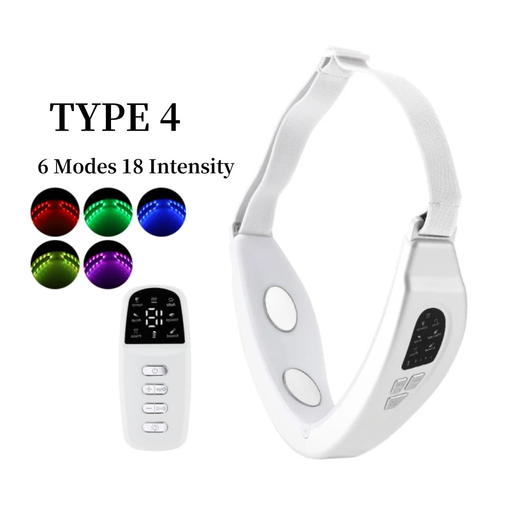 Face Lifting Device Red Light Skin Rejuvenation V Face Massager Double Chin Lift Up with Remote Control Facial Beauty Instrument
