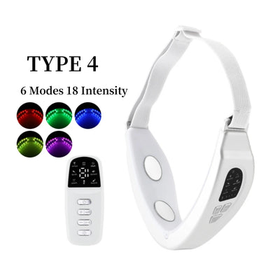 Face Lifting Device Red Light Skin Rejuvenation V Face Massager Double Chin Lift Up with Remote Control Facial Beauty Instrument