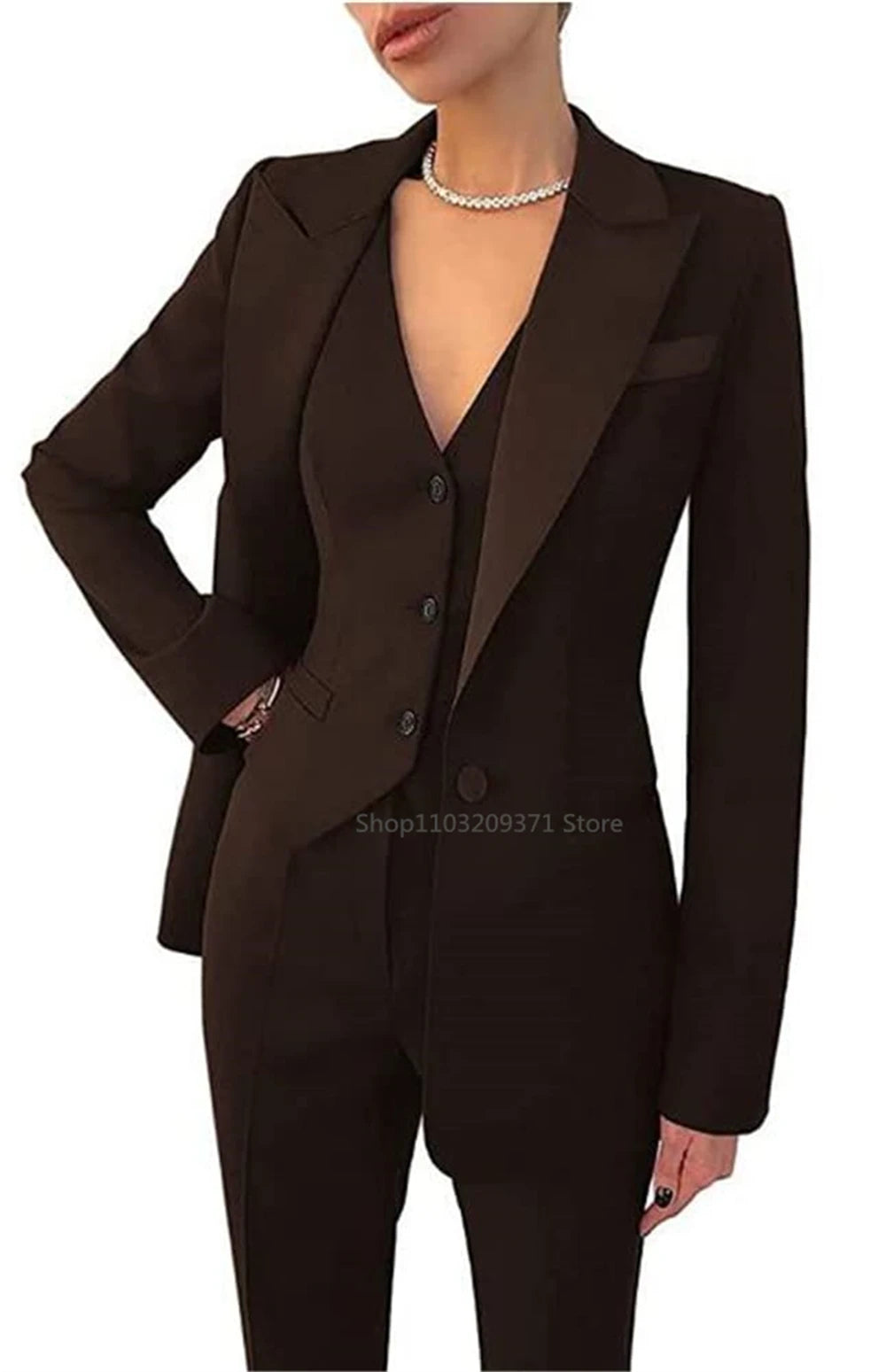 Fashion  Plus Size Women Blazer 3 Pcs Elegant Long Sleeve Suit Jackets Vest and Straight Pants Suit Female  Business Outfits New