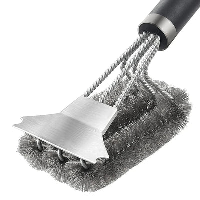 BBQ Grill Barbecue Kit Cleaning Brush Stainless Steel Cooking Tools Kitchen Accessories Wire Bristles Triangle Cleaning Brushes