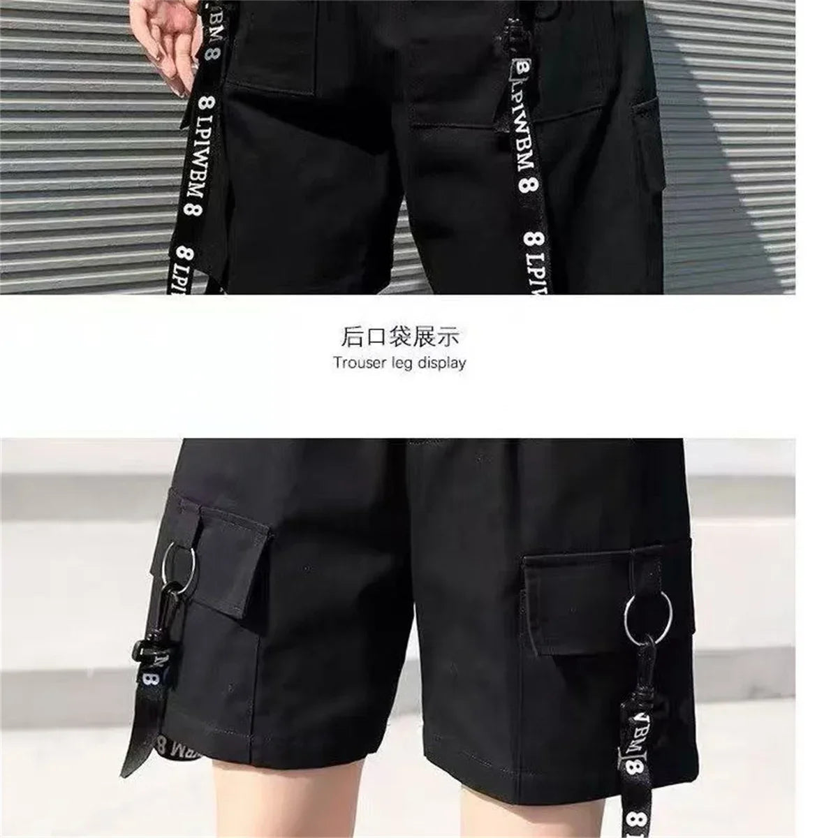 Cargo Shorts Women Harajuku Black Oversized Wide Leg Shorts Summer Streetwear Fashion High Waist Baggy Short Pants Girls
