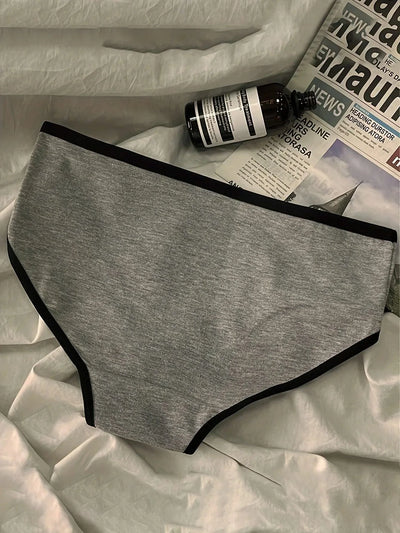 Women Panties Mid-Waist Cotton Solid Simple Sports Underwear Girls'S Briefs Comfortable Breathable Female's Lingerie