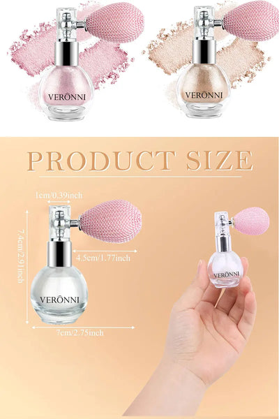 High Gloss Body Diamond Shimmering Spray Powder Highlight Powder Makeup Suitable for Facial and Body Skin Hair Clothes Cosmetics