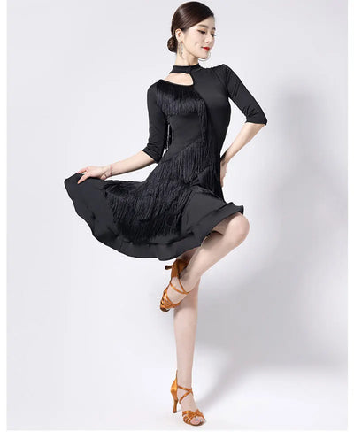 Fashion Latin Dance Wear for Women Latin Dresses Fringes Ballroom Practice Clothes Salsa Samba Dance Costumes