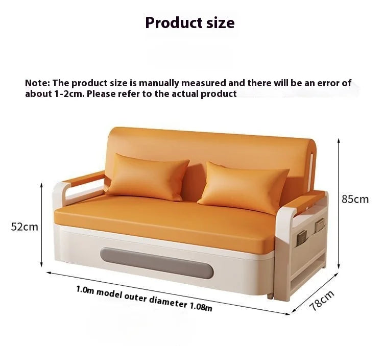 Wide 108cm Single person Bed Apartment Bedroom Living Room Folding 5cm sponge+2cm latex Telescopic Home Sofa Bed Dual-Purpose