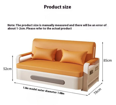 Wide 108cm Single person Bed Apartment Bedroom Living Room Folding 5cm sponge+2cm latex Telescopic Home Sofa Bed Dual-Purpose