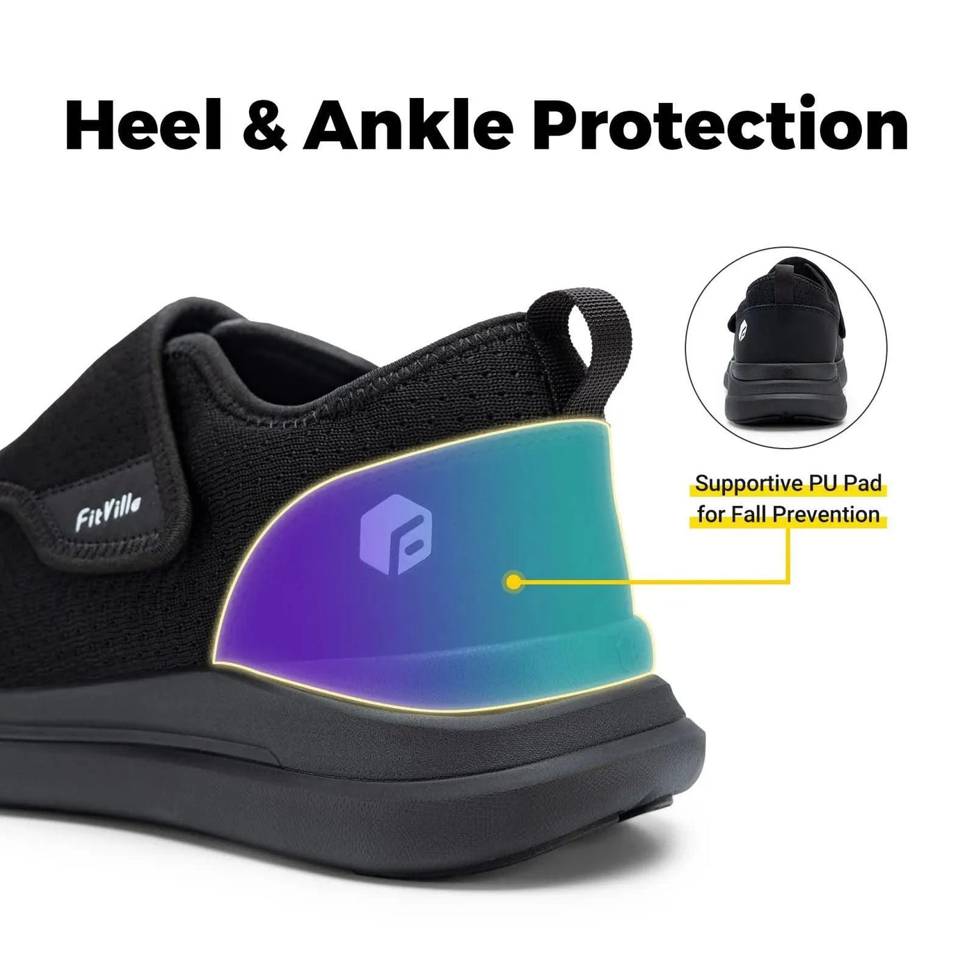 Orthopaedic Extra Wide Elderly Men's Diabetic Shoes for Swollen Feet | Adjustable Foot Pain Relief Walking Shoes