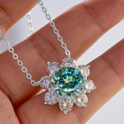 Total 9 carat  Moissanite Solitaire Drop Necklaces Silver Pendant Original Real 925 Silver Chain Jewelry for Women