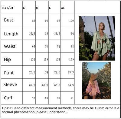 Women s Two Piece Outfits Low Cut Tie Front Pajamas Set Summer Long Sleeve Shorts Loungewear Set