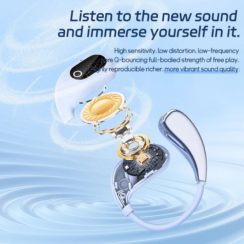 Wireless Earbuds, New 50H Bluetooth 5.4 Headphones Sport, HiFi Stereo Sound Wireless Earphones with Earhooks, IP7 Waterproof Ear