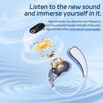 Wireless Earbuds, New 50H Bluetooth 5.4 Headphones Sport, HiFi Stereo Sound Wireless Earphones with Earhooks, IP7 Waterproof Ear