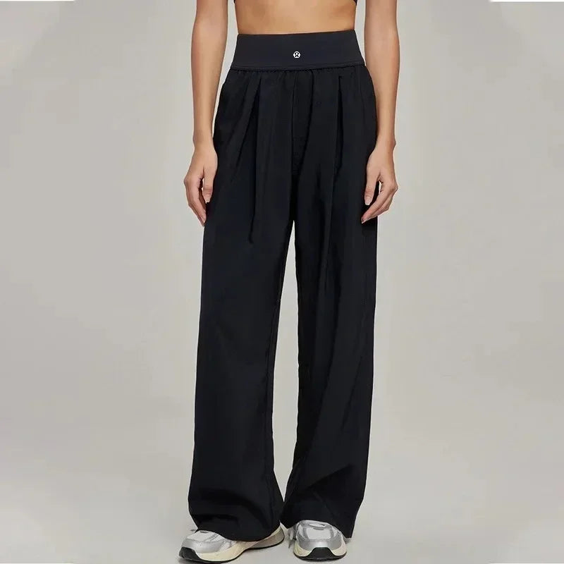 Women's High Waisted Hip Lifting Yoga Wide Leg Pants Athletic Casual Fitness Pants