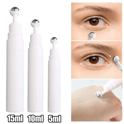 Eye Roller Massage Bottle Eye Cream Applicator with Steel Ball Empty Refillable Lotion Essential Oil Vacuum Travel Container