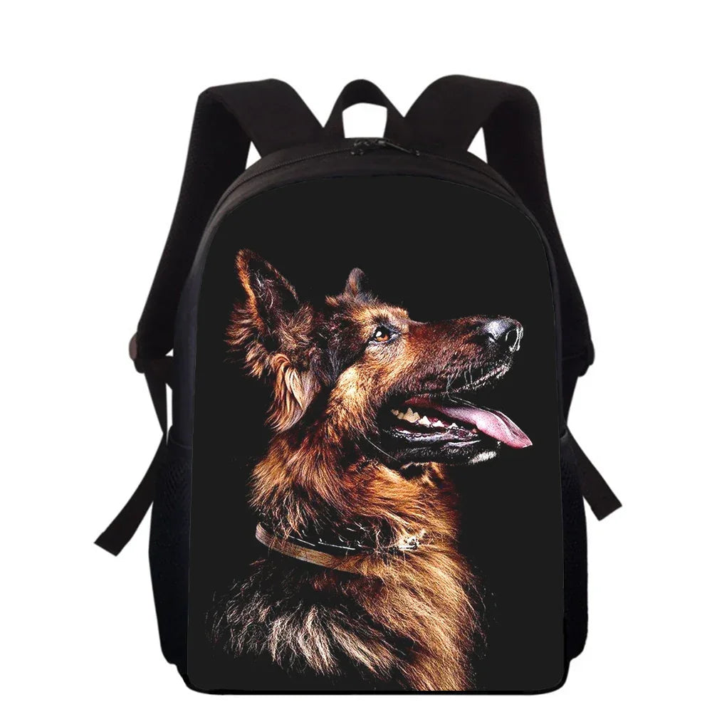 German Shepherd Dog 16" 3D Print Kids Backpack Primary School Bags for Boys Girls Back Pack Students School Book Bags