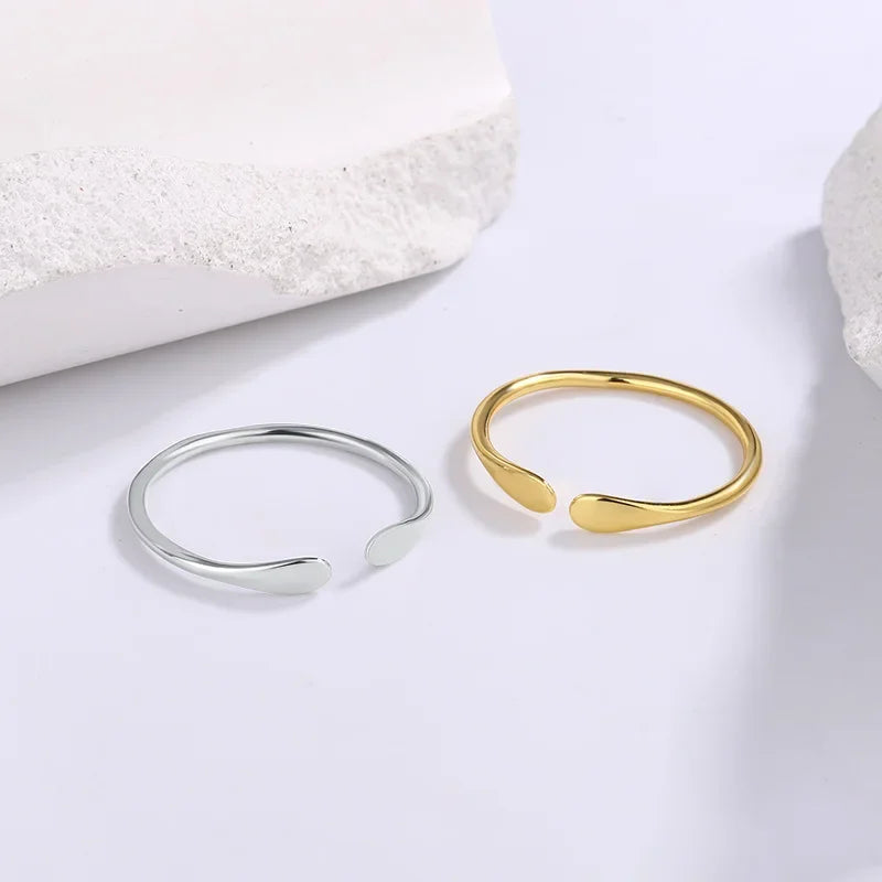 925 Sterling Silver Engagement Fine Jewelry Ladies Water Droplets Fine Stackable Rings For Women Jewellery Moneys 925
