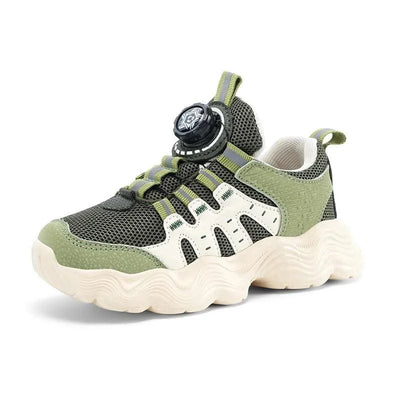 Children's Sports Shoes New Fashion Boys' Casual Sneakers Soft Soled Boys' and Girls' Rotating Buckle Anti Slip Running Shoes