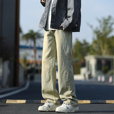 2025 New Men's Baggy Casual Jeans Male High Street Straight Leg Denim Pants American Classic Retro Autumn Casual Long Trousers