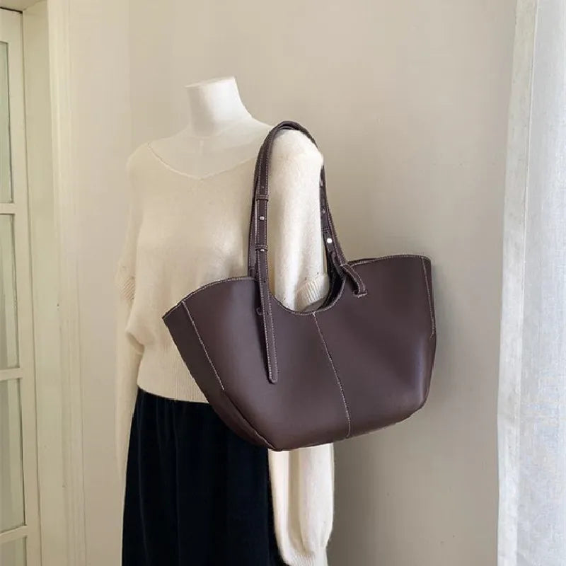 Designer Large Capacity Women Handbag Single Shoulder Portable Shopping Bag Luxury Leather Ladies Commuter Underarm Totes Bag