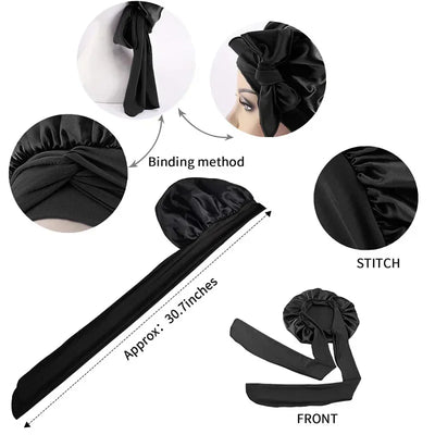 Satin Bonnet Silk Bonnet Adjustable Bonne For Sleeping Hair Bonnet With Tie Band Bonnets For Women Men