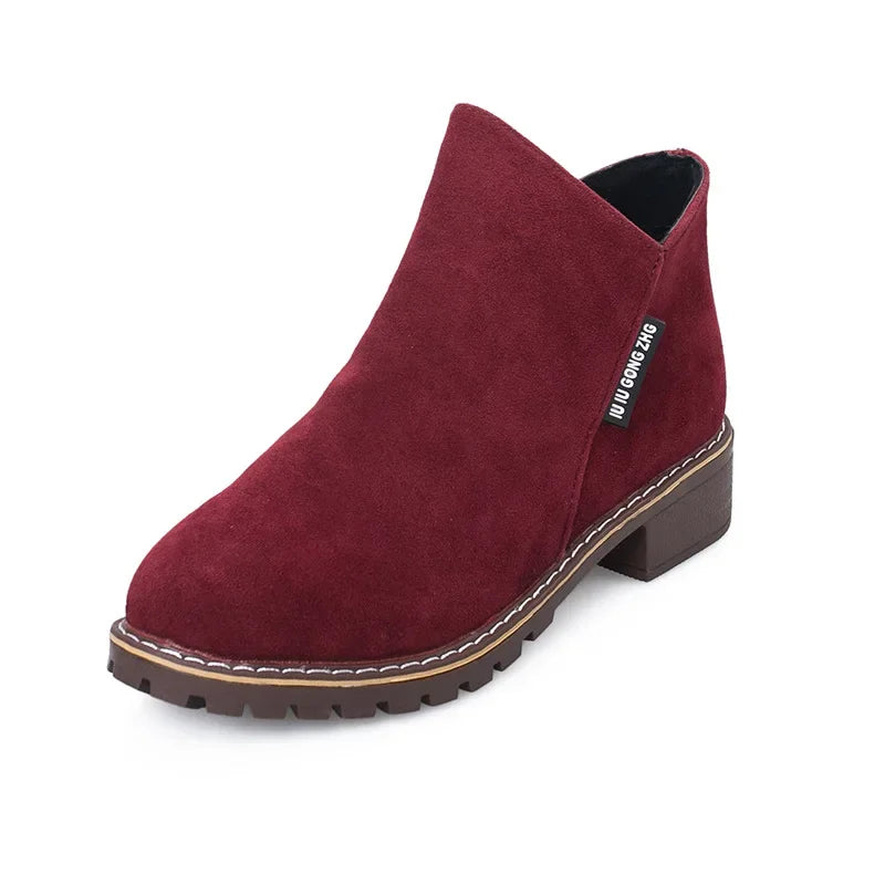 Women Boots 2024 Autumn Winter Boots Female Shoes Brand Ladies Ankle Heels Shoes Woman Suede Leather Boots