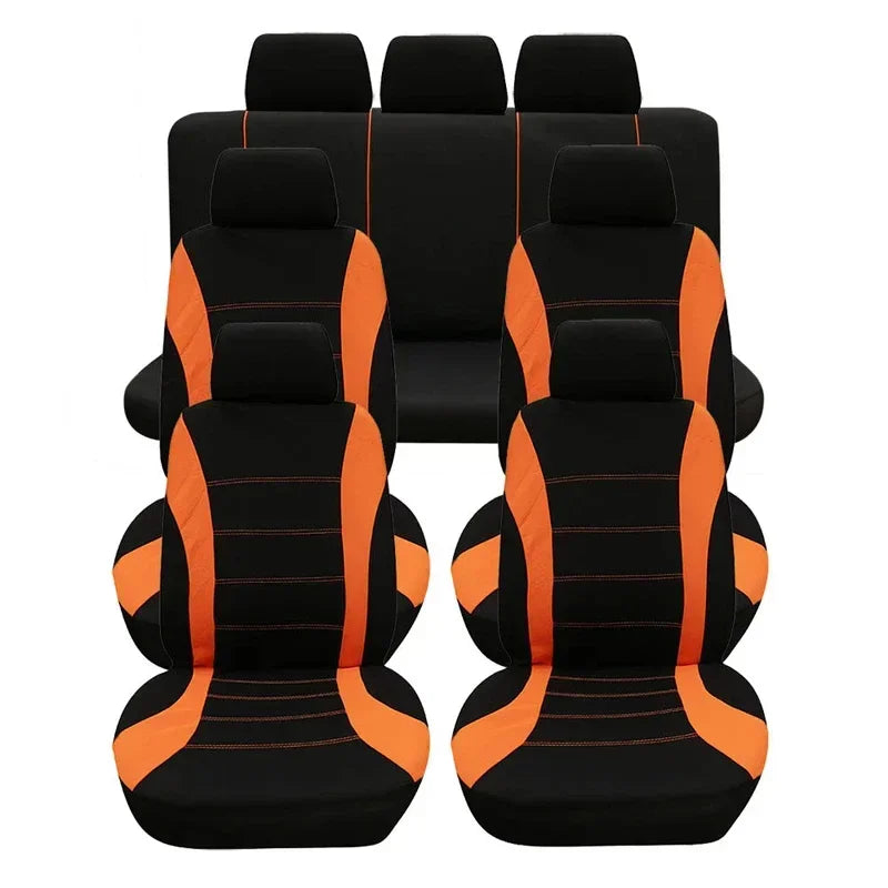 Seat Covers 9pcs Set Car Cushion Auto Accessories Seat Protect Five-Seat Universal Black Gray Blue Red