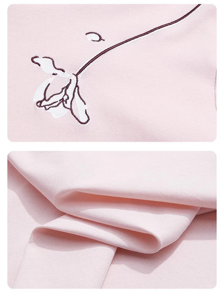 I BELIEVE YOU T-shirts for Women 2024 Autumn New Graphic Gentle Embroidery Three Quarter Sleeve Chic Base Clothing 2243015764