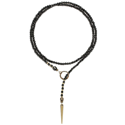 Black Bead Necklace Women'S Bold Long Boho Statement Stacked Layered Chain Choker Gothic Punk Festival Jewelry Gift For Her