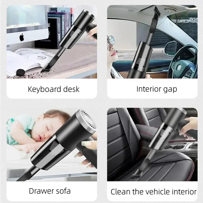 Portable wireless car vacuum cleaner, mini vacuum cleaner, powerful vacuum cleaner, portable USB car, 5500PA