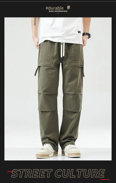 Trousers Male Y2k American Casual Multi-bag Loose Straight Trousers Sport Men's Clothing Male Jeans Pants New in Pants Man Set