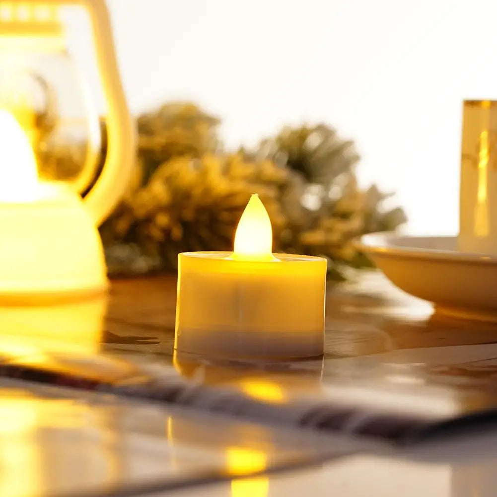Solar Candle Tea Lamp Smokeless Simulation LED Electronic Candle Lamp Outdoor Christmas Halloween Tea Wax