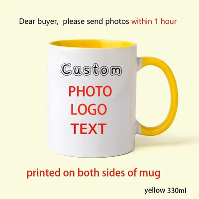 Personalised Coffee Mugs, Tea Cups, Mothers day, Wedding Gift 9 COLOURS